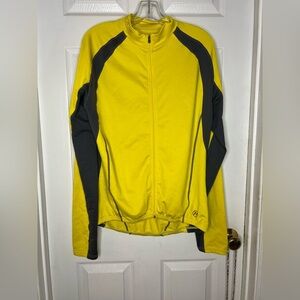 Novara Cycling Men’s SoftShell Full Zip Jacket Yellow Large Storage Pocket